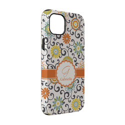 Swirls & Floral iPhone Case - Rubber Lined - iPhone 14 (Personalized)
