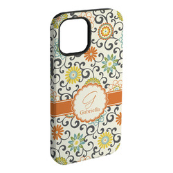 Swirls & Floral iPhone Case - Rubber Lined - iPhone 15 Plus (Personalized)