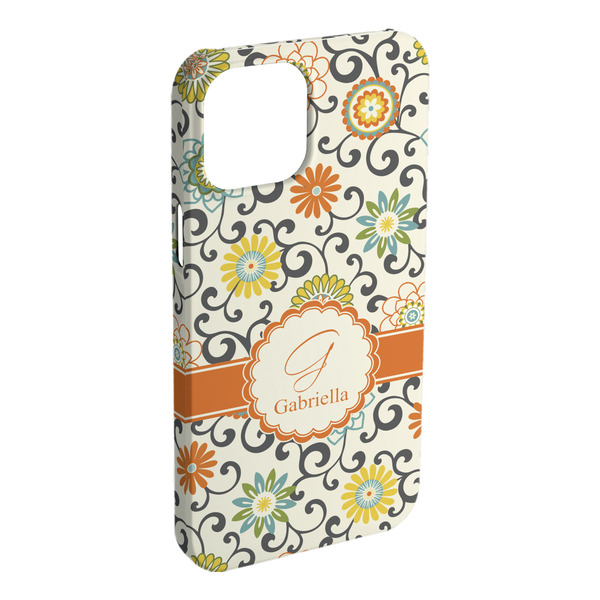 Custom Swirls & Floral iPhone Case - Plastic (Personalized)