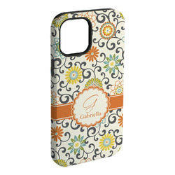 Swirls & Floral iPhone Case - Rubber Lined - iPhone 15 Pro Max (Personalized)