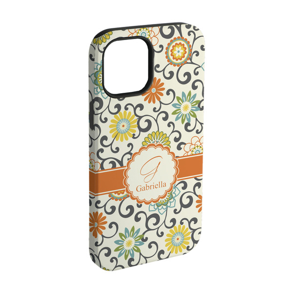 Custom Swirls & Floral iPhone Case - Rubber Lined - iPhone 15 (Personalized)