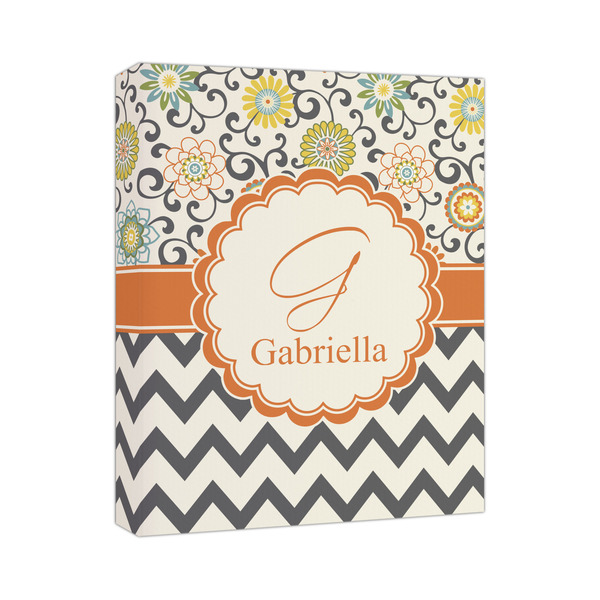 Custom Swirls, Floral & Chevron Canvas Print (Personalized)