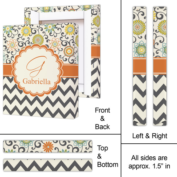 Swirls, Floral & Chevron 11x14 - Canvas Print - Approval