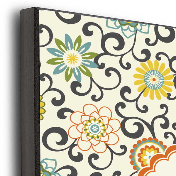 Swirls, Floral & Chevron 11x14 Wood Print - Closeup