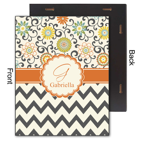 Swirls, Floral & Chevron 11x14 Wood Print - Front & Back View