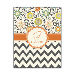 Swirls, Floral & Chevron Wood Print - 11x14 (Personalized)