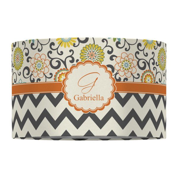 Swirls, Floral & Chevron 12" Drum Lampshade - FRONT (Fabric)