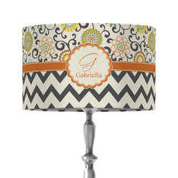 Swirls, Floral & Chevron 12" Drum Lamp Shade - Fabric (Personalized)