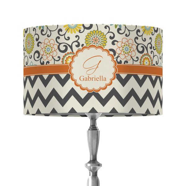 Custom Swirls, Floral & Chevron 12" Drum Lamp Shade - Fabric (Personalized)