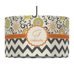 Swirls, Floral & Chevron 12" Drum Pendant Lamp - Fabric (Personalized)
