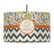 Swirls, Floral & Chevron 12" Drum Pendant Lamp - Fabric (Personalized)