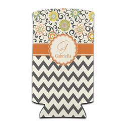 Swirls, Floral & Chevron Can Cooler (tall 12 oz) (Personalized)