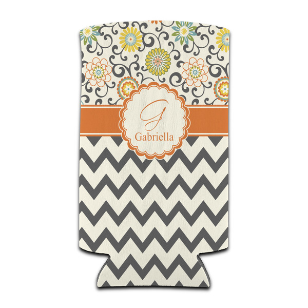 Custom Swirls, Floral & Chevron Can Cooler (tall 12 oz) (Personalized)