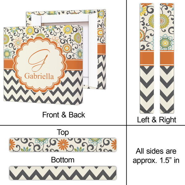 Swirls, Floral & Chevron 12x12 - Canvas Print - Approval