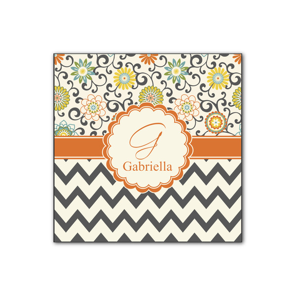 Custom Swirls, Floral & Chevron Wood Print - 12x12 (Personalized)