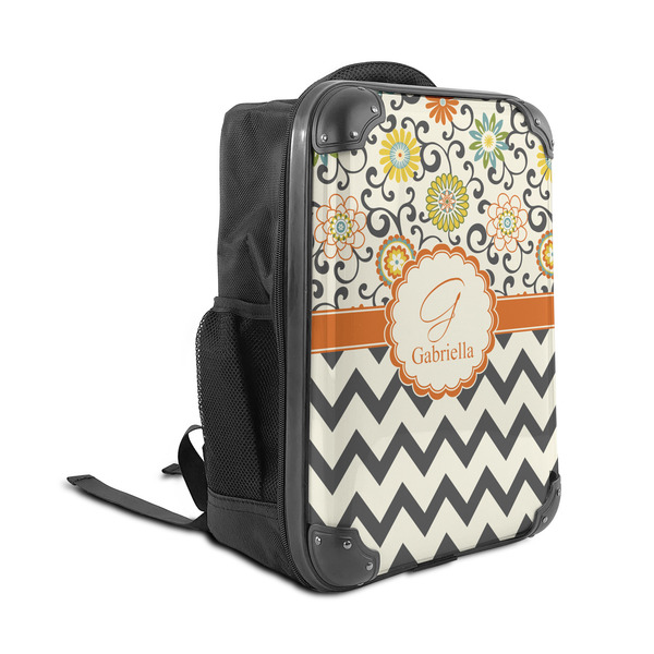 Swirls, Floral & Chevron 15" Backpack - ANGLE VIEW