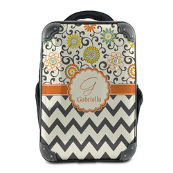 Swirls, Floral & Chevron 15" Hard Shell Backpack (Personalized)