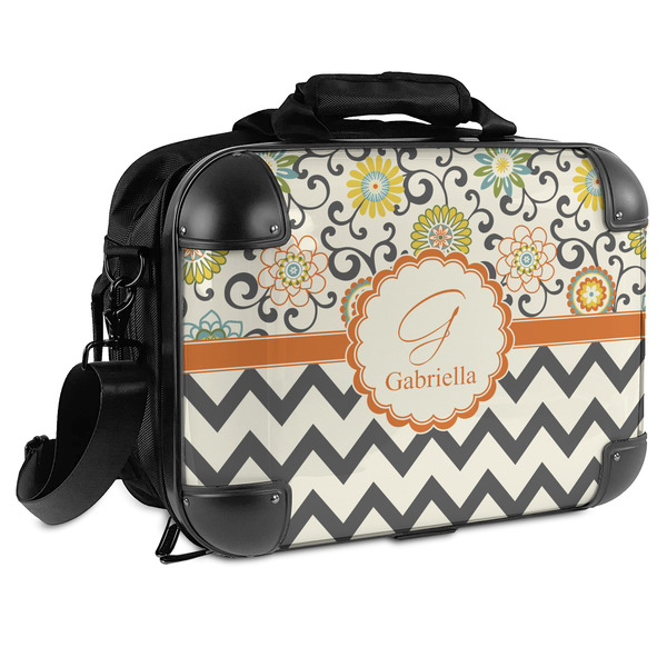 Custom Swirls, Floral & Chevron Hard Shell Briefcase (Personalized)