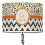 Swirls, Floral & Chevron 16" Drum Lamp Shade - Poly-film (Personalized)