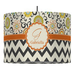 Swirls, Floral & Chevron Drum Pendant Lamp (Personalized)