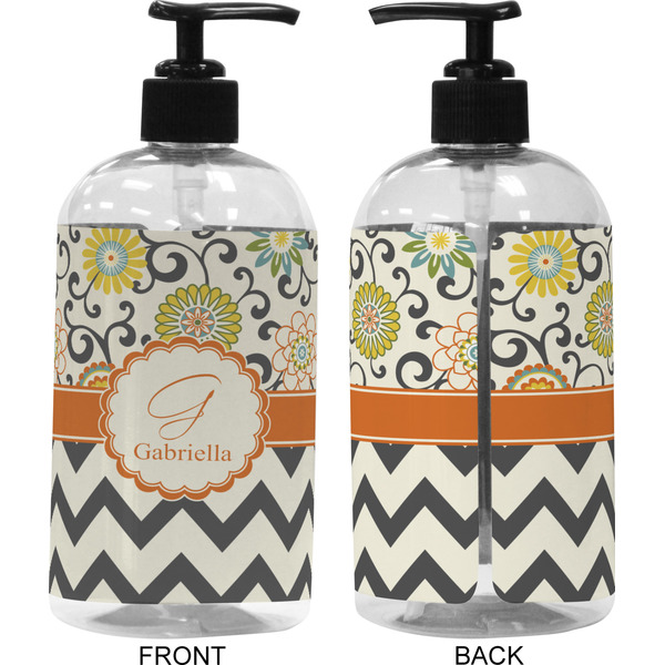 Swirls, Floral & Chevron 16 oz Plastic Liquid Dispenser (Approval)