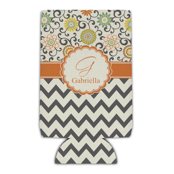 Custom Swirls, Floral & Chevron Can Cooler (Personalized)
