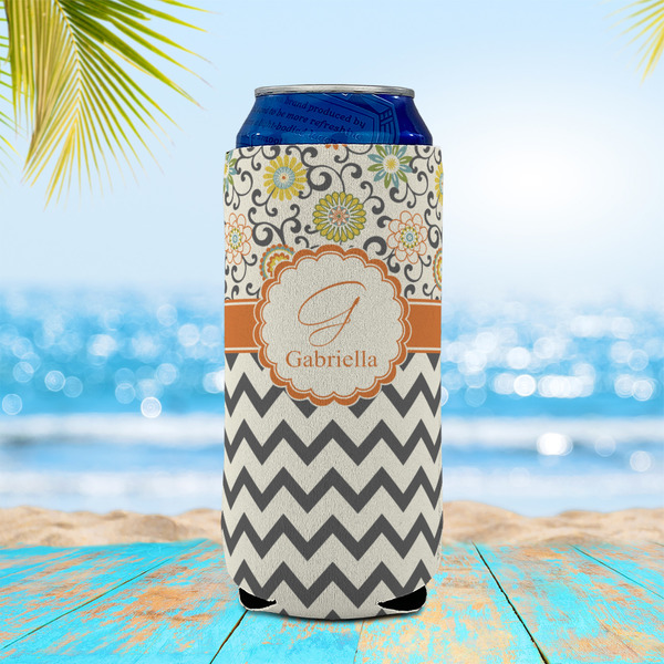 Swirls, Floral & Chevron 16oz Can Sleeve - LIFESTYLE