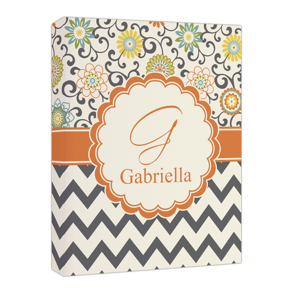 Custom Swirls, Floral & Chevron Canvas Print - 16x20 (Personalized)