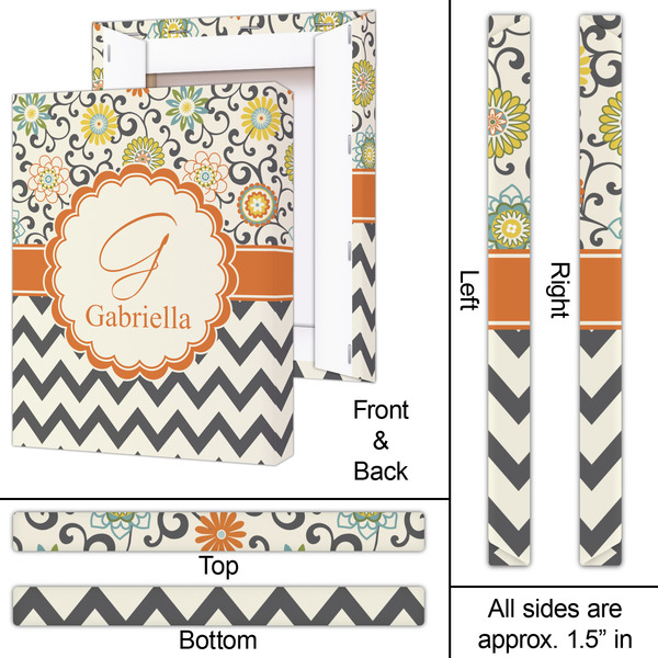 Swirls, Floral & Chevron 16x20 - Canvas Print - Approval