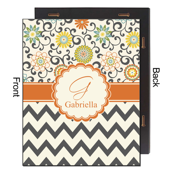 Swirls, Floral & Chevron 16x20 Wood Print - Front & Back View