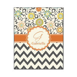 Swirls, Floral & Chevron Wood Print - 16x20 (Personalized)