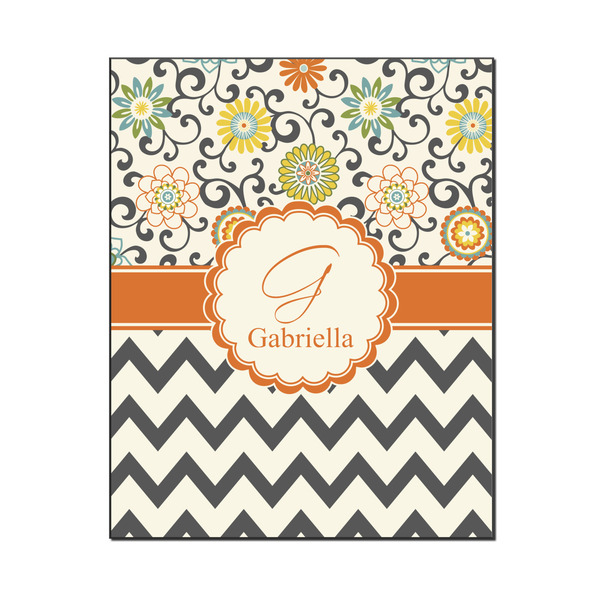 Custom Swirls, Floral & Chevron Wood Print - 16x20 (Personalized)
