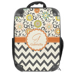 Swirls, Floral & Chevron Hard Shell Backpack (Personalized)