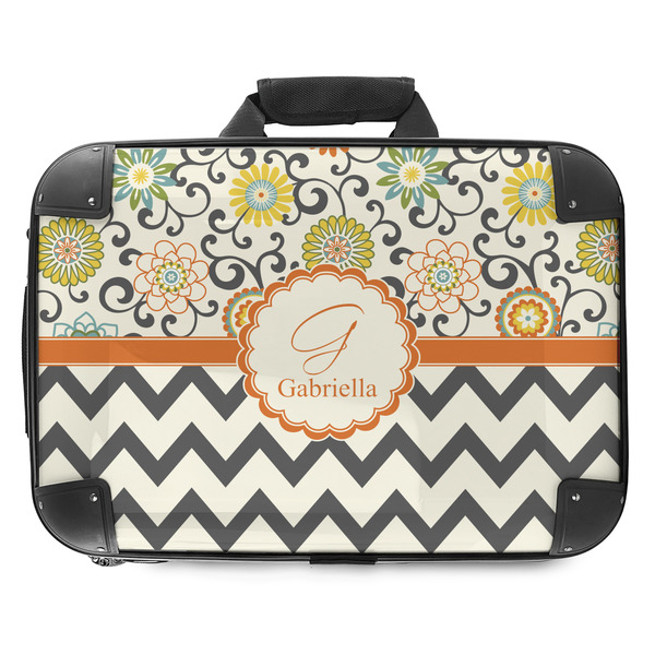 Custom Swirls, Floral & Chevron Hard Shell Briefcase - 18" (Personalized)