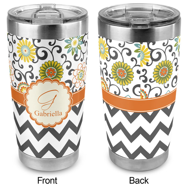 Swirls, Floral & Chevron 20oz SS Tumbler - Full Print - Approval