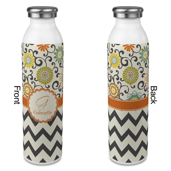 Swirls, Floral & Chevron 20oz Water Bottles - Full Print - Approval
