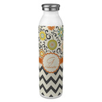 Swirls, Floral & Chevron 20oz Stainless Steel Water Bottle - Full Print (Personalized)