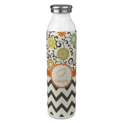 Swirls, Floral & Chevron 20oz Stainless Steel Water Bottle - Full Print (Personalized)