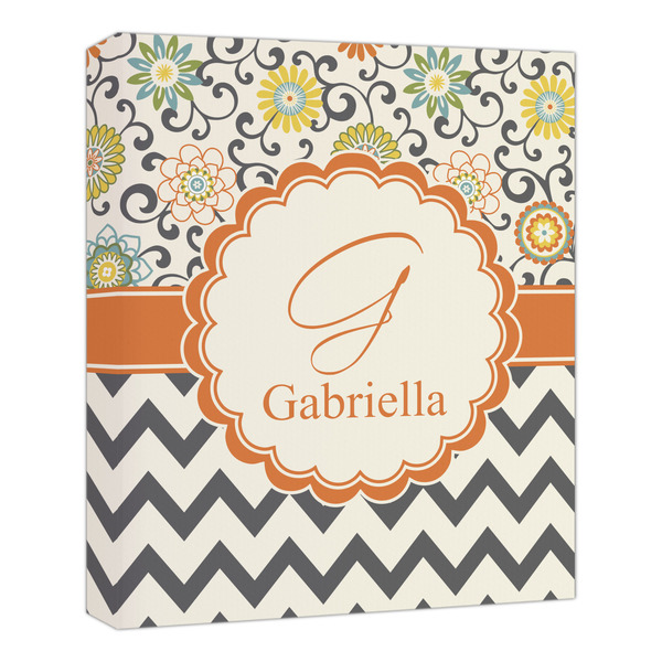 Custom Swirls, Floral & Chevron Canvas Print - 20x24 (Personalized)