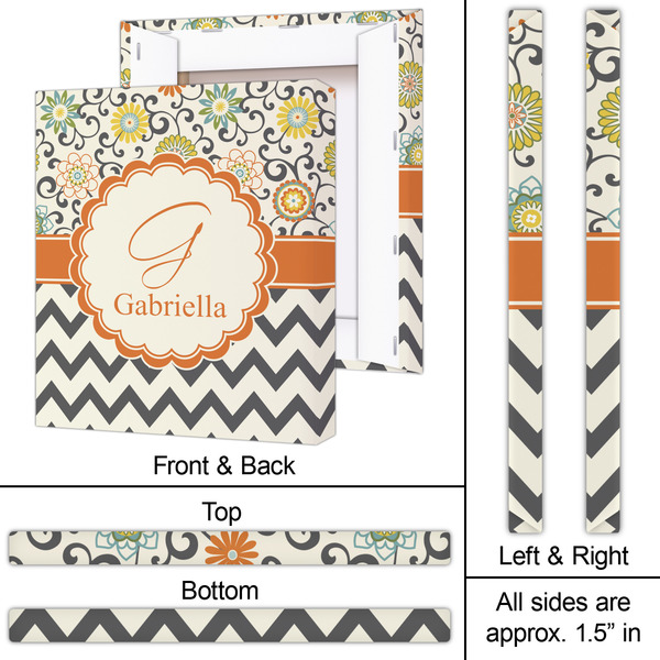 Swirls, Floral & Chevron 20x24 - Canvas Print - Approval