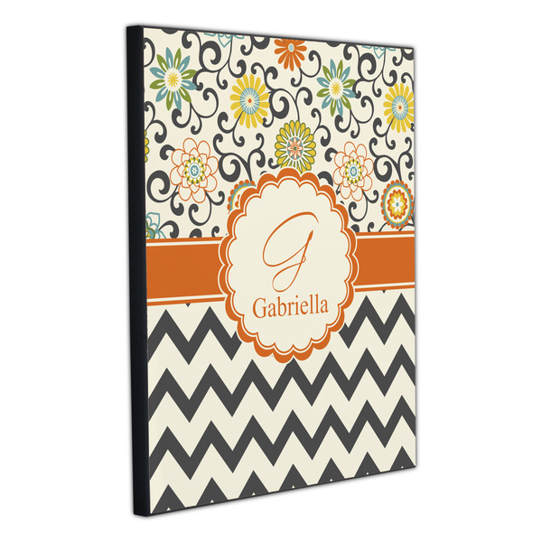 Swirls, Floral & Chevron 20x24 Wood Print - Angle View