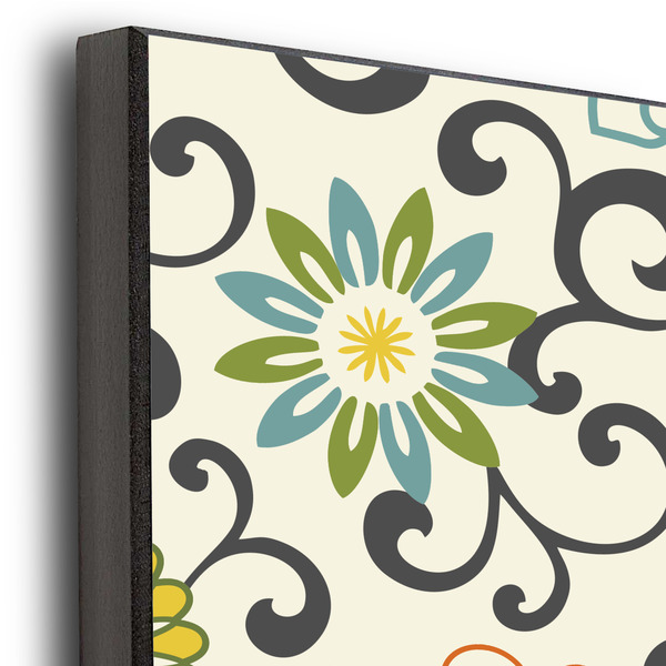 Swirls, Floral & Chevron 20x24 Wood Print - Closeup