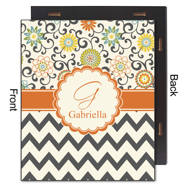 Swirls, Floral & Chevron 20x24 Wood Print - Front & Back View