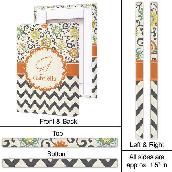 Swirls, Floral & Chevron 20x30 - Canvas Print - Approval