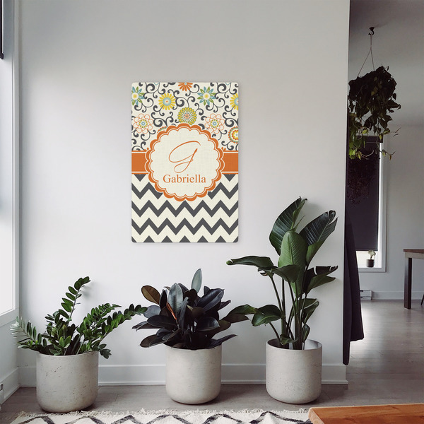 Swirls, Floral & Chevron 20x30 - Canvas Print - In Context