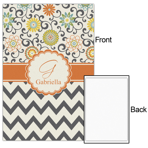 Swirls, Floral & Chevron 20x30 - Matte Poster - Front & Back