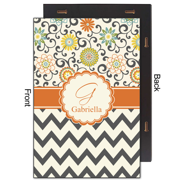Swirls, Floral & Chevron 20x30 Wood Print - Front & Back View