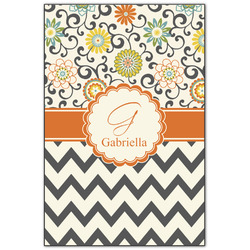 Swirls, Floral & Chevron Wood Print - 20x30 (Personalized)