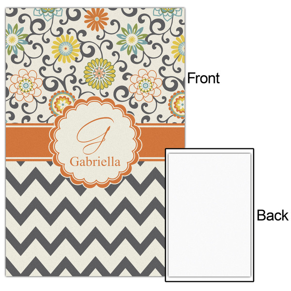 Swirls, Floral & Chevron 24x36 - Matte Poster - Front & Back