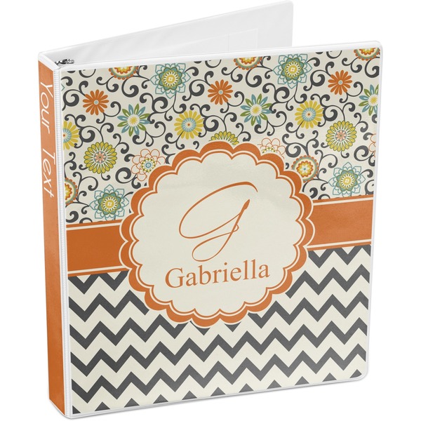 Swirls, Floral & Chevron 3-Ring Binder 3/4 - Main